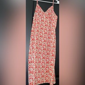 Red Floral Spaghetti Strap Dress